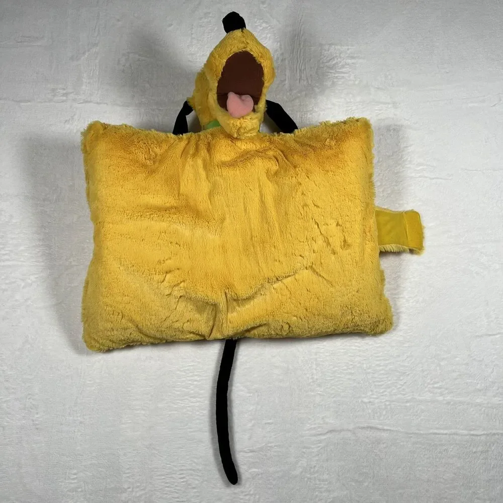 Disney Parks Pluto Plush PillowPet Folding Yellow Dog Stuffed Animal Soft Toy